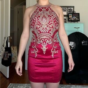 Jovani Red Bejeweled Homecoming/ Formal Dress